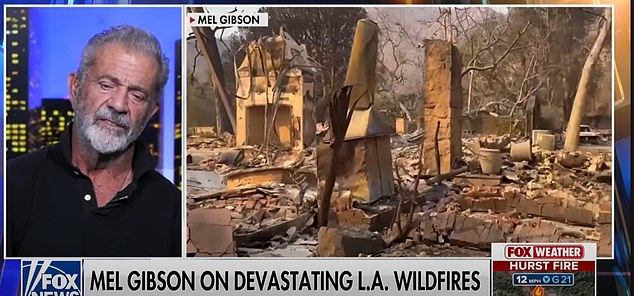 Mel Gibson, de 69 años, ha reflexionado sobre lo que se sintió al perderlo todo en los incendios de Los Ángeles que arrasaron Malibú el viernes.