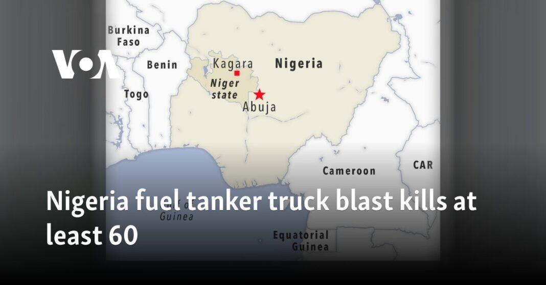 La explosión de un camión cisterna de combustible en Nigeria mata al menos a 60 personas
