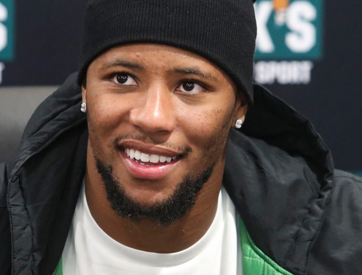 La superestrella de los Eagles, Saquon Barkley, opina sobre el posible juego de nieve contra los Rams
