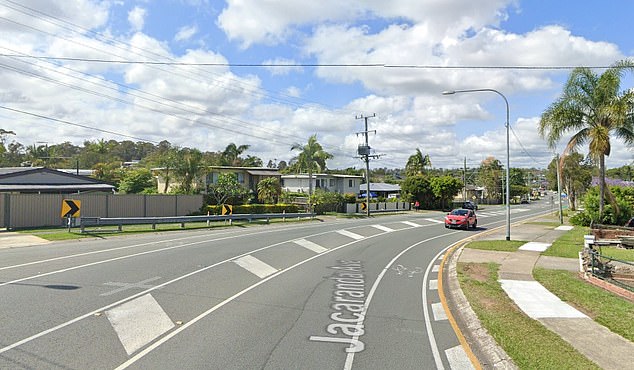 Los servicios de emergencia fueron llamados a una dirección cerca de Jacaranda Avenue en Kingston, un suburbio de Logan en Greater Brisbane, justo antes de las 8 a.m. del sábado (imagen de la calle de Jacaranda Avenue)