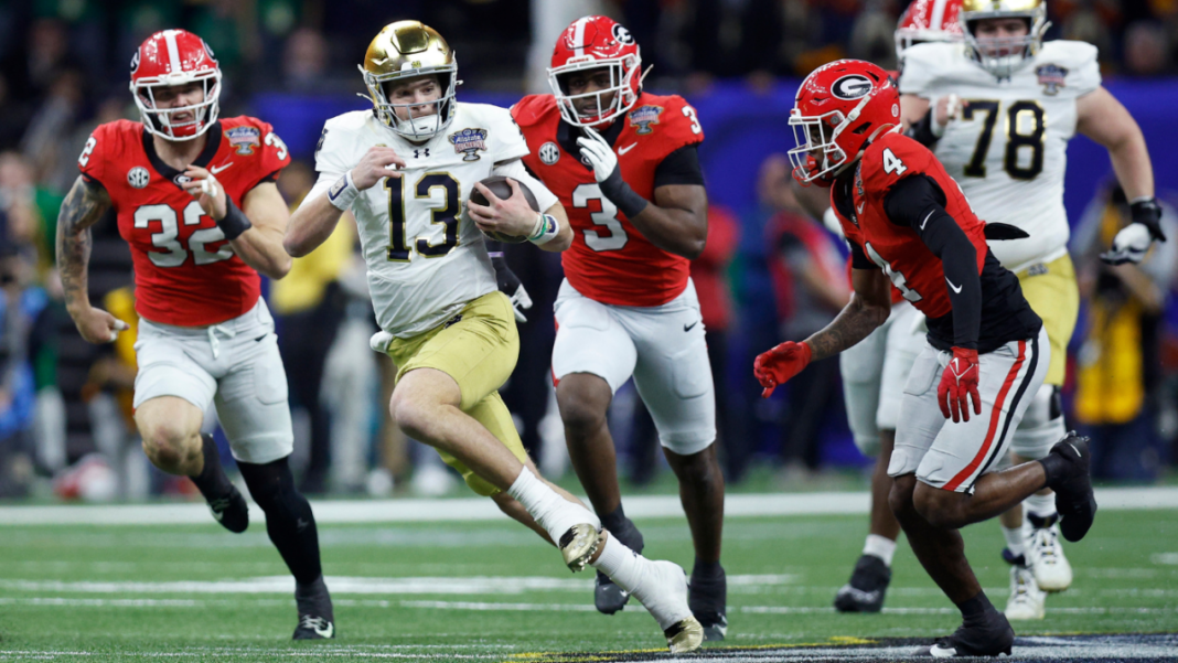 Notre Dame supera a Georgia para llegar a las semifinales de la CFP y fija la fecha con Penn State; Vista previa de la gran Semana 18 de la NFL
