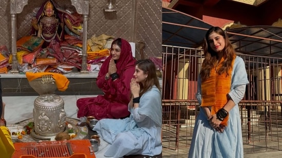 Rasha Thadani visita a Nageshwar, su 12 ° Jyotirlinga, con Raveena Tandon