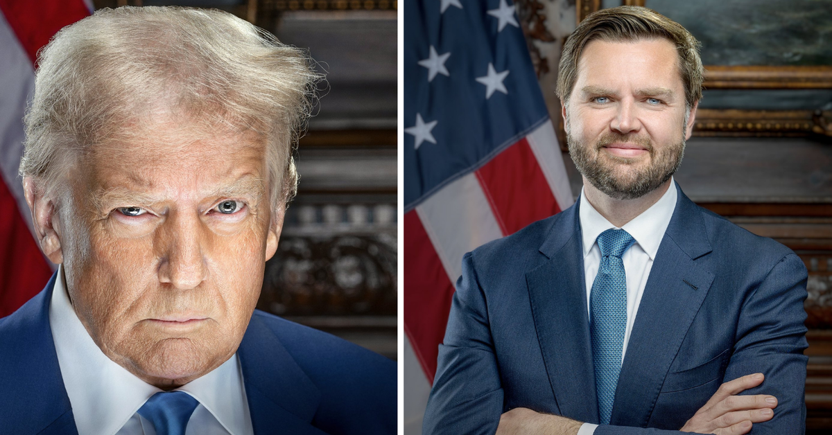 Se publican retratos oficiales de Donald Trump y JD Vance
