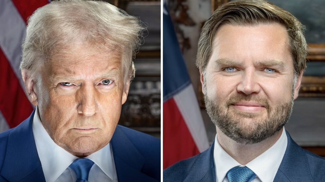 Se publican retratos oficiales de Trump y Vance
