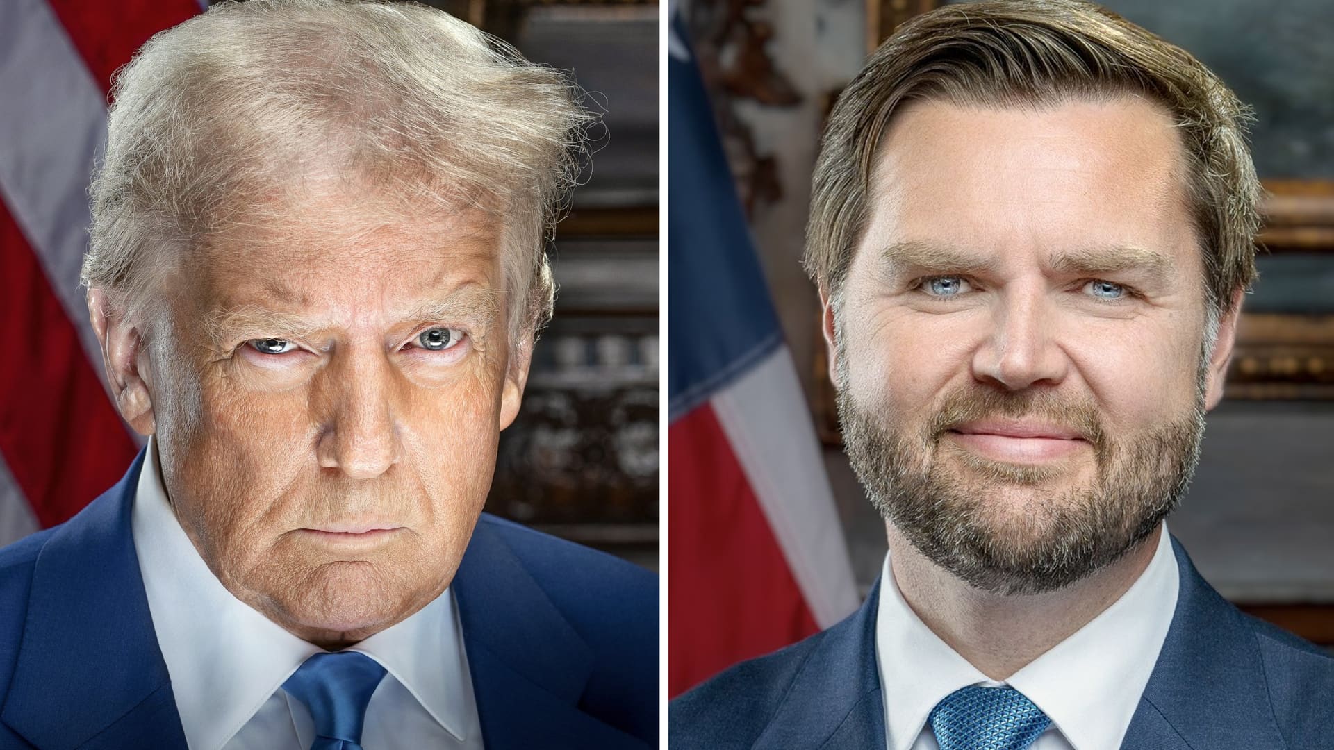 Se publican retratos oficiales de Trump y Vance
