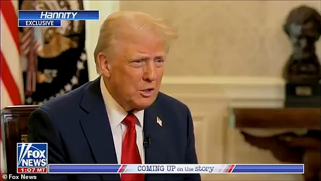 El presidente Donald Trump cerró a Sean Hannity de Fox News con tres palabras mientras lanzaba una diatriba sobre el presidente Joe Biden durante la primera entrevista televisiva de su segundo mandato el miércoles.