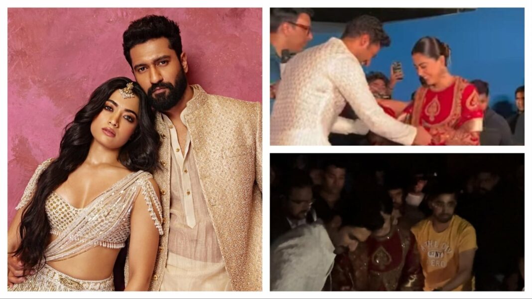 Vicky Kaushal ayuda a Rashmika Mandanna mientras cojea debido a una lesión en la pierna en el lanzamiento del tráiler de Chhaava. Mirar
