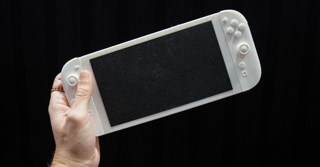 A photo of Genki’s Nintendo Switch 2 mockup.