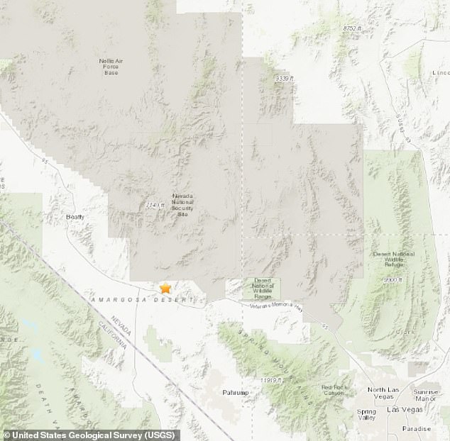 El USGS informó que un terremoto de magnitud 2.8 golpeó a Nevada el 10 de febrero, aproximadamente 50 al sur del misterioso Área de la Base de la Fuerza Aérea de los Estados Unidos 51.