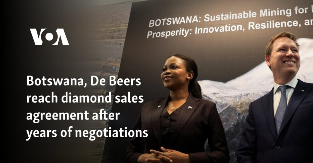 Botswana, De Beers alcanzan un acuerdo de venta de diamantes después de años de negociaciones
