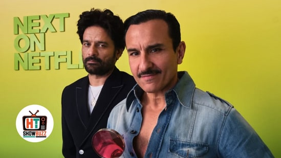 Jaideep Ahlawat y Saif Ali Khan en el evento de Netflix a principios de esta semana. (Netflix)