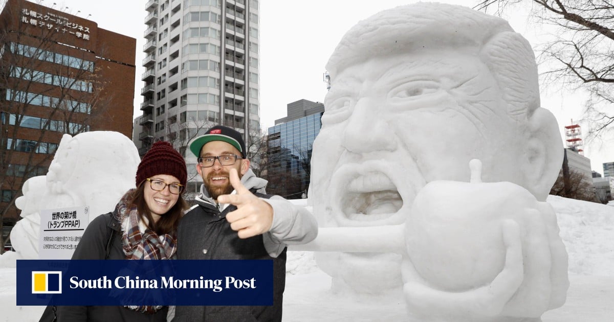 Punto de fusión: patines del festival Sapporo Snow de Japón en hielo climático delgado
