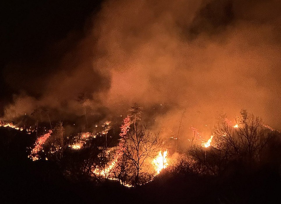 (2nd LD) Evacuation order widens as firefighting efforts continue against Sancheong wildfire