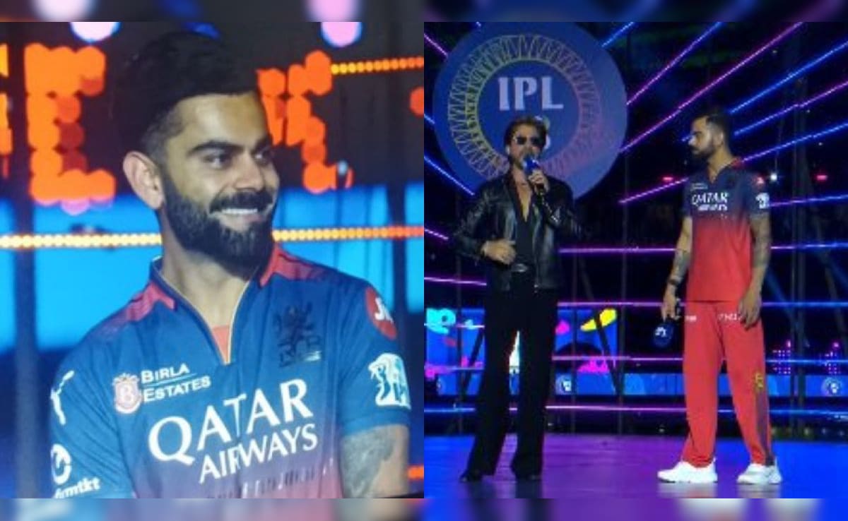 IPL 2025: Shah Rukh Khan y Virat Kohli dan a Jhoome Jo Pathaan Durante la ceremonia de apertura. Mirar
