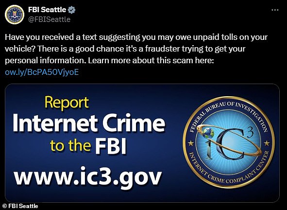 Los agentes del FBI en Seattle han advertido que la estafa de mensajes de texto a nivel nacional que alega que millones de personas tienen cargos por carretera no remunerados han alcanzado su estado