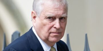 Príncipe Andrew, duque de York, en un servicio de Pascua.