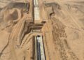 Vista aérea de los proyectos de infraestructura de NEOM en construcción.