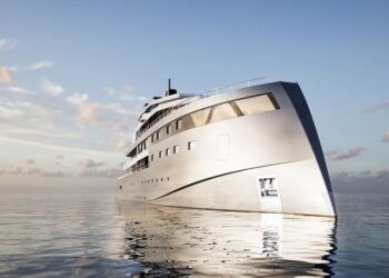 Concepto de superyates de lujo en el agua.