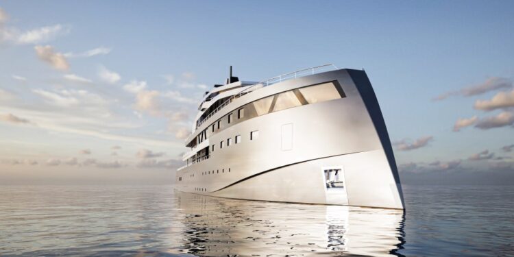 Concepto de superyates de lujo en el agua.