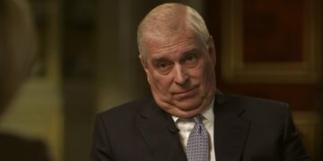 Príncipe Andrew en una entrevista de BBC Newsnight.