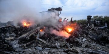 Escombros del choque de vuelo 17 de Malaysia Airlines.