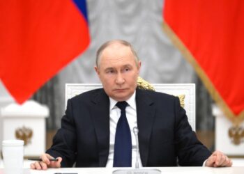 Vladimir Putin en una reunión en el Palacio del Gran Kremlin.
