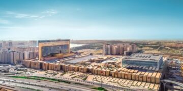 Vista aérea del Irán Mall en Teherán.