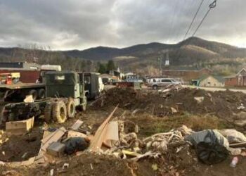 Una vista del daño en Swannanoa, Carolina del Norte, una de las muchas ciudades de los Apalaches que fueron golpeados particularmente por el huracán Helene, el 28 de noviembre de 2024.