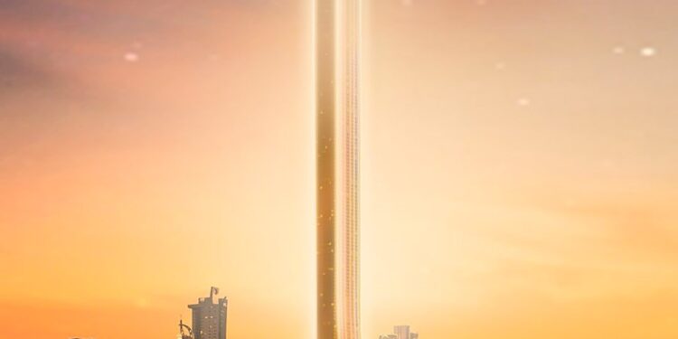 Ilustración de la Torre Sienna, un edificio residencial de 500 metros de altura que lleva el nombre de Ayrton Senna.