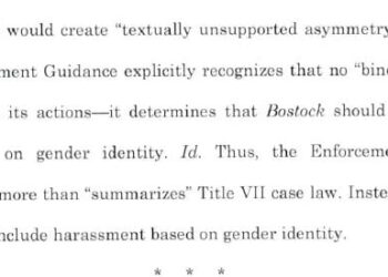 El juez Kacsmaryk dictaminando que las personas homosexuales y trans pueden ser acosadas sin repercusión bajo el Título VII.