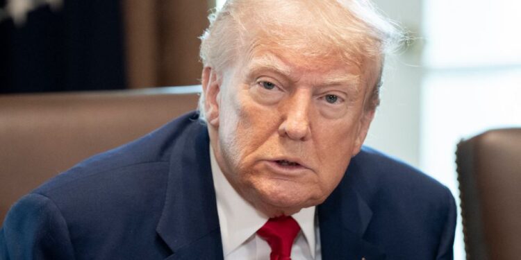 Presidente Trump en una reunión del gabinete.