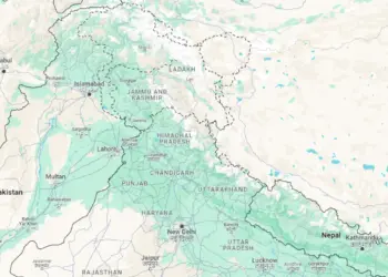 Un mapa de Google muestra la ubicación de la región de Cachemira controlada por la India el 15 de noviembre de 2023. (Google Maps/Captura de pantalla a través de la época)