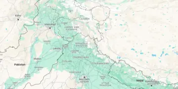 Un mapa de Google muestra la ubicación de la región de Cachemira controlada por la India el 15 de noviembre de 2023. (Google Maps/Captura de pantalla a través de la época)