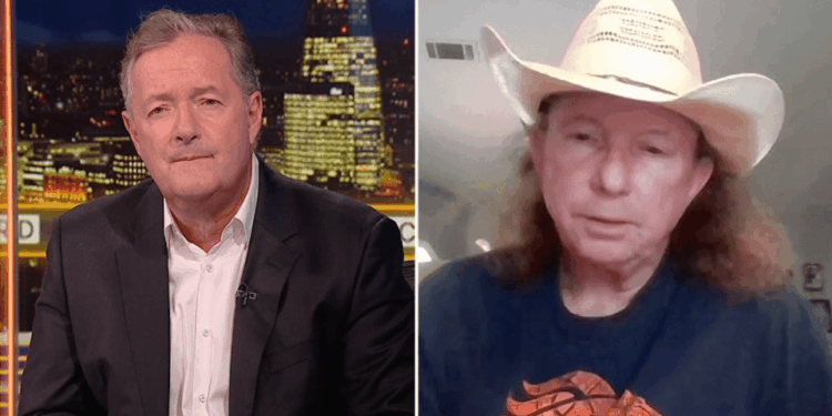 Piers Morgan entrevistando al afligido padre de la víctima de trato sexual de Epstein, Virginia Giuffre.