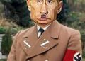 Ilustración de Vladimir Putin Caricatured como Adolf Hitler.