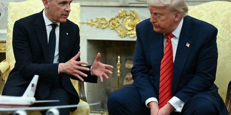 Reunión del presidente Trump con Mark Carney en la Oficina Oval.