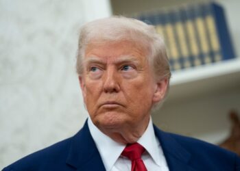 Primer plano de Donald Trump.