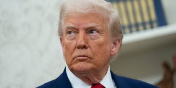 Primer plano de Donald Trump.