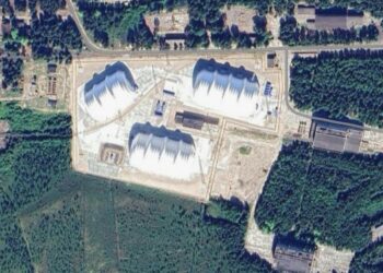 Vista aérea de la gama de pruebas navales de Nenoksa.