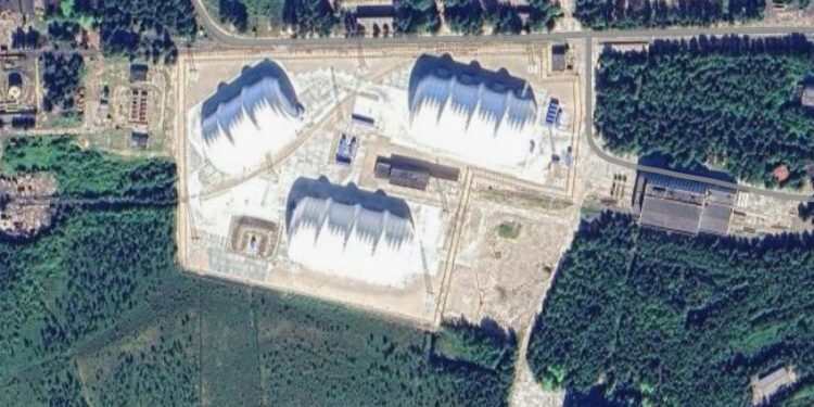 Vista aérea de la gama de pruebas navales de Nenoksa.