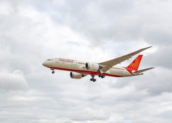 Air India Boeing 787 Dreamliner en el enfoque final.