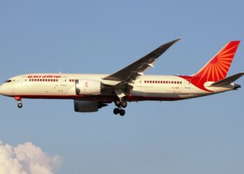 Air India Boeing 787 Avión Dreamliner en vuelo.