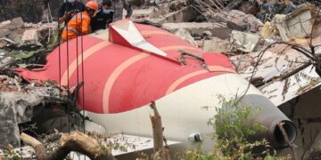 Restos de un accidente aéreo.