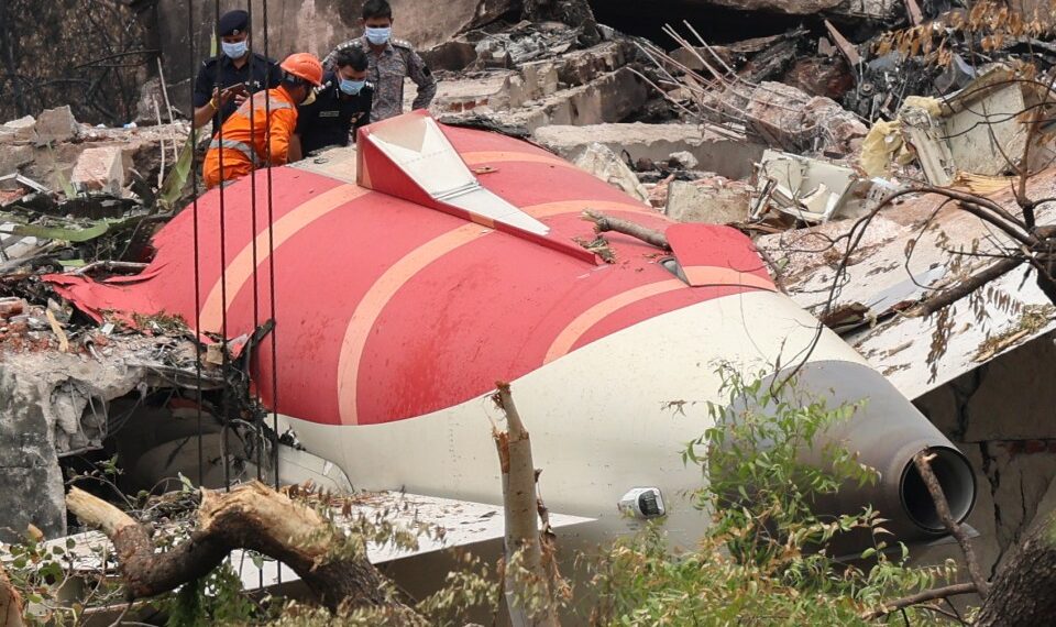 Restos de un accidente aéreo.