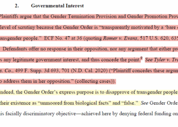 El tribunal federal dice que la prohibición de financiación de la "ideología de género" de Trump probablemente no es constitucional
