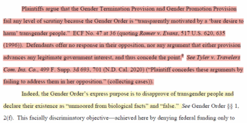 El tribunal federal dice que la prohibición de financiación de la "ideología de género" de Trump probablemente no es constitucional