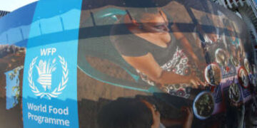 La sede del Programa de Alimentos Mundiales de las Naciones Unidas se muestra en Parco De'3 Medici el 9 de octubre de 2020 en Roma, Italia.