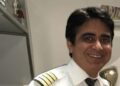 Retrato del Capitán Sumeet Sabharwal con el uniforme de un piloto.