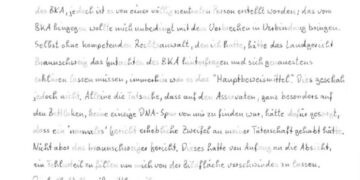 Carta de Christian Brueckner en la que se jacta de que la policía nunca es manzana para sujetar el caso sobre él