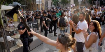 Protesta en Palma, Mallorca contra el sobre-turismo.